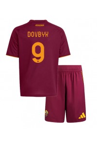AS Roma Artem Dovbyk #9 Jalkapallovaatteet Lasten Kotipeliasu 2025-26 Lyhythihainen (+ Lyhyet housut)
